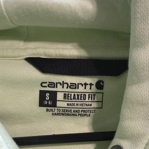 Carhartt Woman’s Light Green Hoodie with Blue Logo - Picture 5 of 5